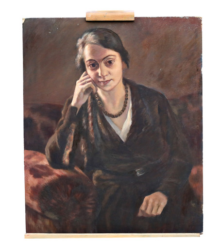 Portrait femme huile sur - huile,