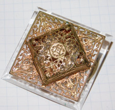 vintage ancien BROCHE clip PINCE breveté SGDG médaille bijoux gravure plexiglass