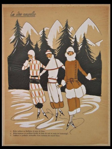 Mode art deco hiver montagne - art, hiver,