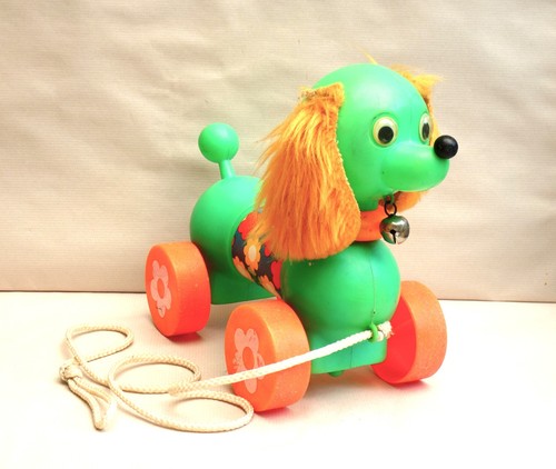 Ancien jouet chien trainer - chien, à