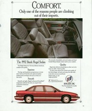 BUICK Car Magazine Print Ad Regal Sedan 1990's 1pg 1992