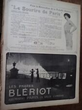 BLERIOT phare + CLAVERIE corset sur mesure publicité papier l'ILLUSTRATION 1919