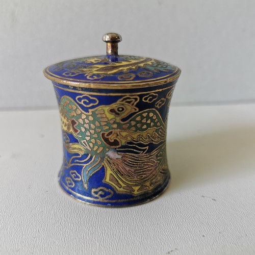 Ancien pot email - email, cloisonné
