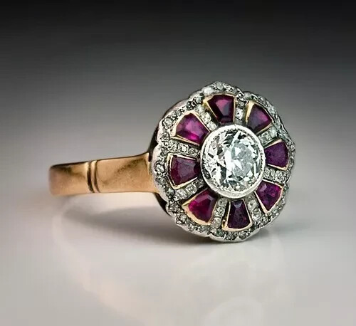 Bague fiançailles style - bague, de