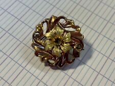 Broche Ancienne Plaquée Or ? 1900/1920, Avec Poinçon, Fleur, Bijou