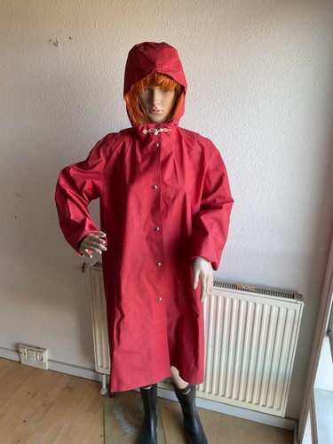 Red raincoat pvc rubber coat - raincoat, pvc.