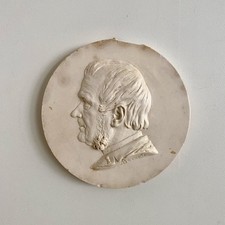 Médaillon en plâtre par A. Bérard bas-relief homme début XIXe M3743
