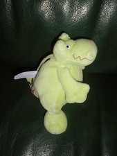 Doudou Nicotoy Kiabi Peluche Grelot Dinosaure, Crocodile Vert Et Rouge