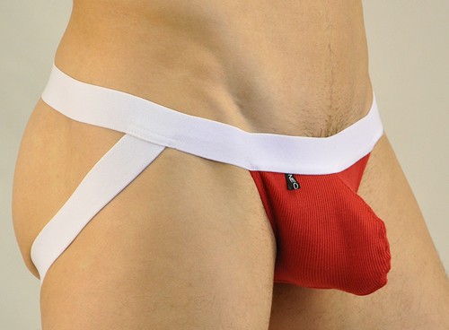 Jock strap pocket rouge coton - jock,