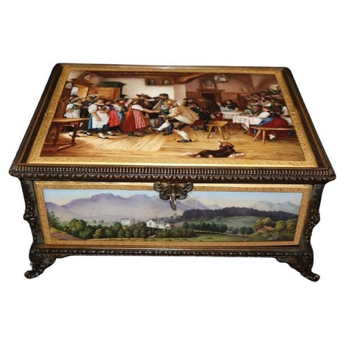 Coffret porcelaine peint à - en,