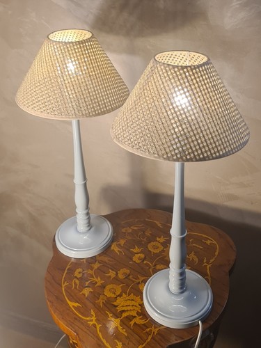 Paire lampes chevet bois - de,