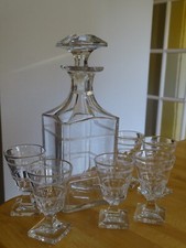 BACCARAT CRISTAL ANCIEN SERVICE VERRES CARAFE POUR CAVE LIQUEUR NAP III 19 EME