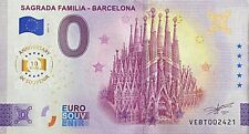 BILLET 0 EURO SAGRADA FAMILIA BARCELONA ANNIVERSARY ESPAGNE  2025 NUMERO DIVERS