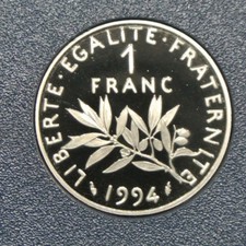  1 FRANC SEMEUSE 1994  dauphin  BE  cote 180 euro (sèrie BE peut ètre achetè)