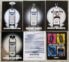 ABSOLUT VODKA x6 Ads Pub Pages