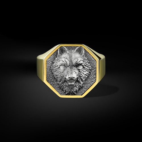 Bague argent chevalière - en,