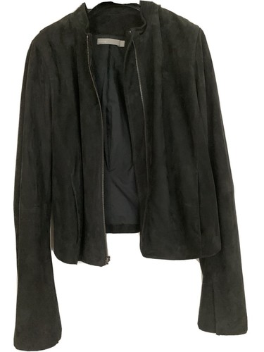 Vince cropped zip front suede - vince,