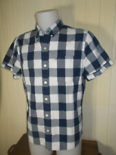 Chemise coton bleu/blanc ABERCROMBIE & FITCH  HOLLISTER l/42 brodé poche 
