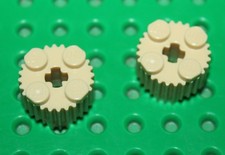 2 x Lego Tan Brick Round with