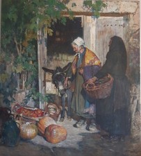 Louis Agricol MONTAGNÉ (1879-1960). Scène Provençale. Huile sur toile.
