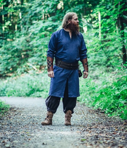 Viking tunique longue - longue, bleu
