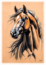 Tableau création originale - portrait Cheval