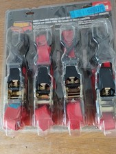 4 Sangles 25 mm avec Tendeur à Cliquet avec 2 Crochets 3 m