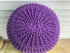 PURPLE LARGE POUF BALL, NEW .