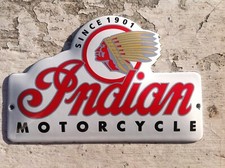 Plaque émaillée Moto INDIAN MOTORCYCLES no harley enfield triumph