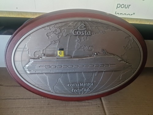 Souvenir plaque bois métal - et,