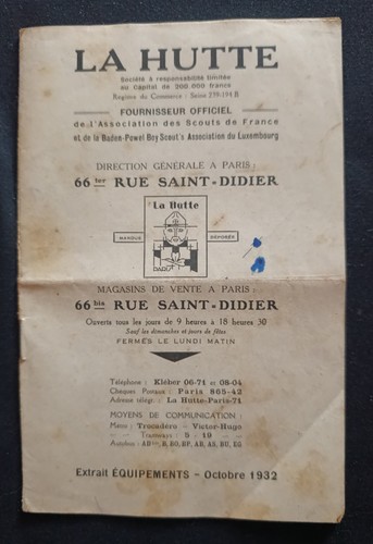 Ancien catalogue scout - catalogue, la