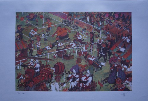 Lithographie match de - lithographie,