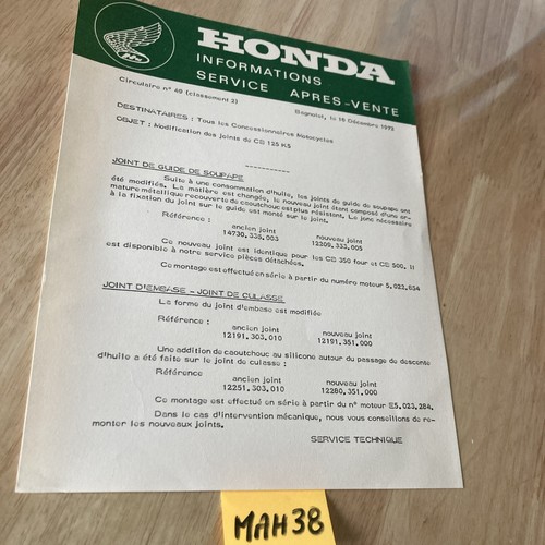 Honda moto 1972 cb125 note - k5,