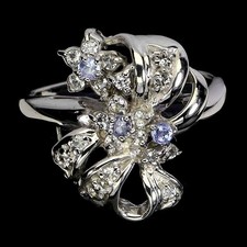 925 Bague en Argent Rond Tanzanite Blanc Gemme Topaze Bijoux Taille 8