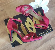 NWT FIONI Red Open Toe Heels 