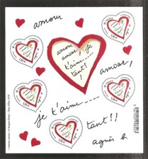 2023 Bloc Feuillet BF 154 COEURS d' Agnés b - 5 timbres à 1.80 - NEUF** LUXE