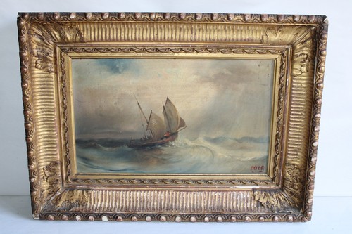 Huile sur carton signée otter - huile,