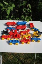 Lot Lego Duplo 2 x 6 Car Base 4 x 8 Train voiture remorque rouge bleu jaune
