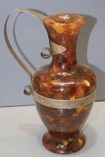 Joli vase ambre reconstituee - ambre,