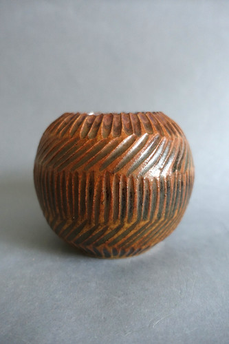 Vase boule grès émaillé - vase, en
