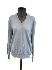 Très Beau Pull 100% Cachemire Bleu Eric Bompard M Tbe authentique 