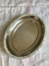 Plat ovale en métal argenté