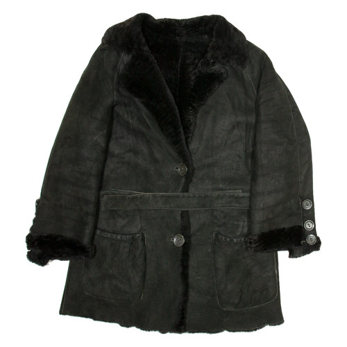 Manteau femme noir cuir - noir, en