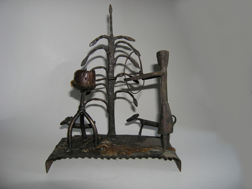 Sculpture fer scène de - sculpture, fer,