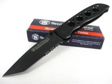 SW5TBS Couteau Smith&Wesson Black Extreme OPS Tanto Lame Acier 440C Manche Alumi