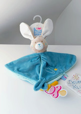 Doudou Plat Rond Lapin Bleu
