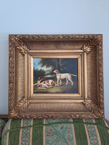 Tableau chiens reposant - chiens,