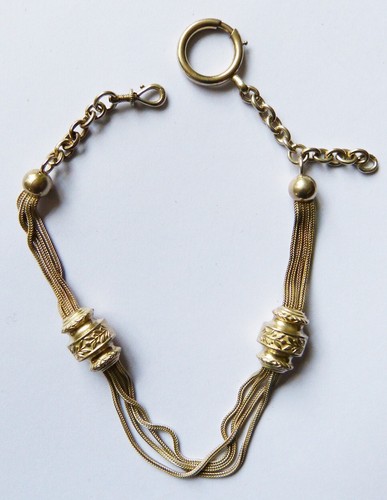 Silver pocket watch chain - silver,