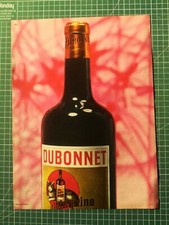 tf635 belle PUBLICITE ANCIENNE 1950 vieux vin au Quinquina Dubonnet fond rose
