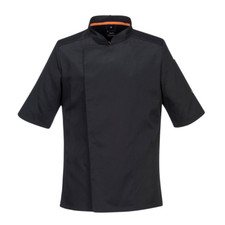 veste de cuisinier pas cher, Veste de cuisine noire manches courtes PORTWEST